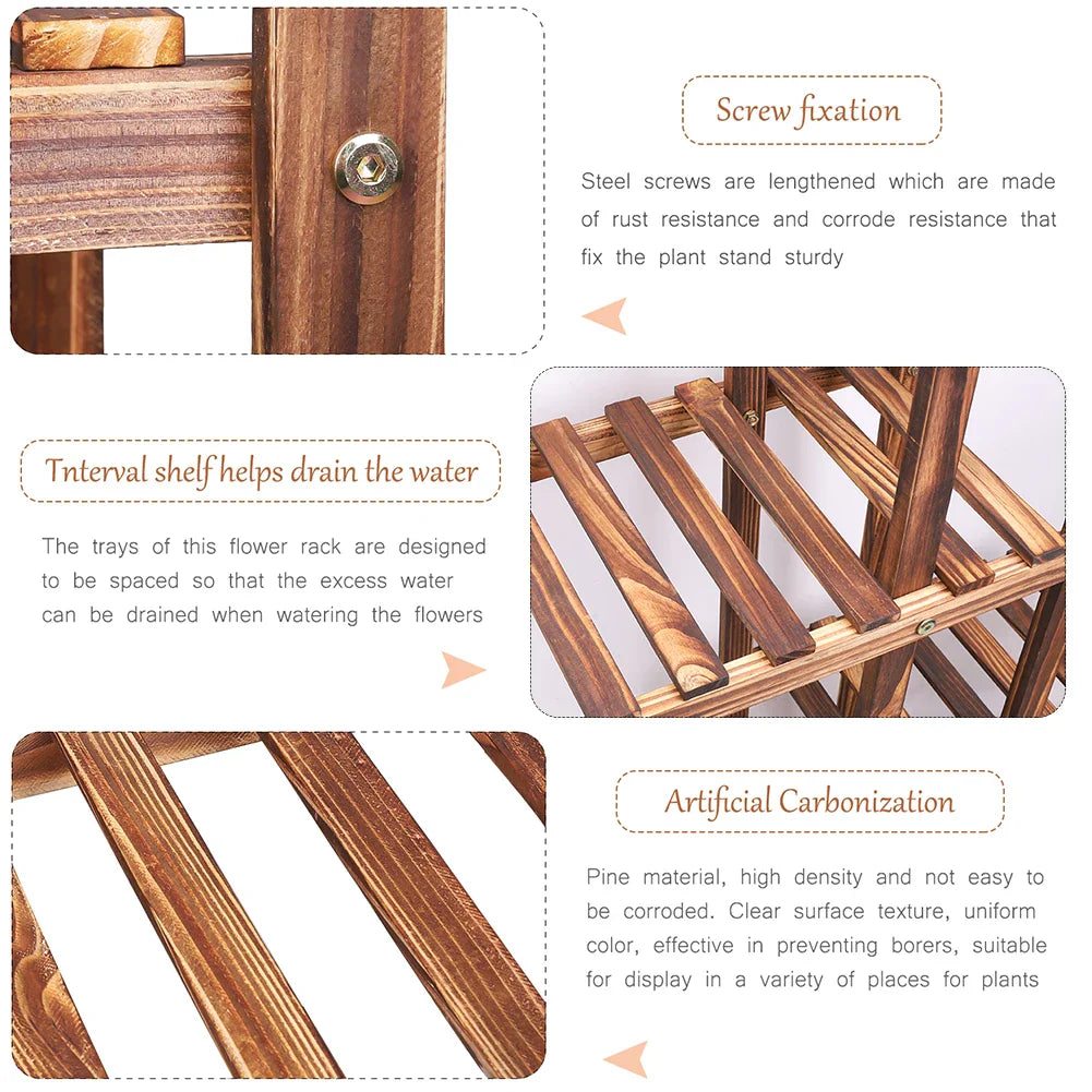 Wood Plant Flower Stand