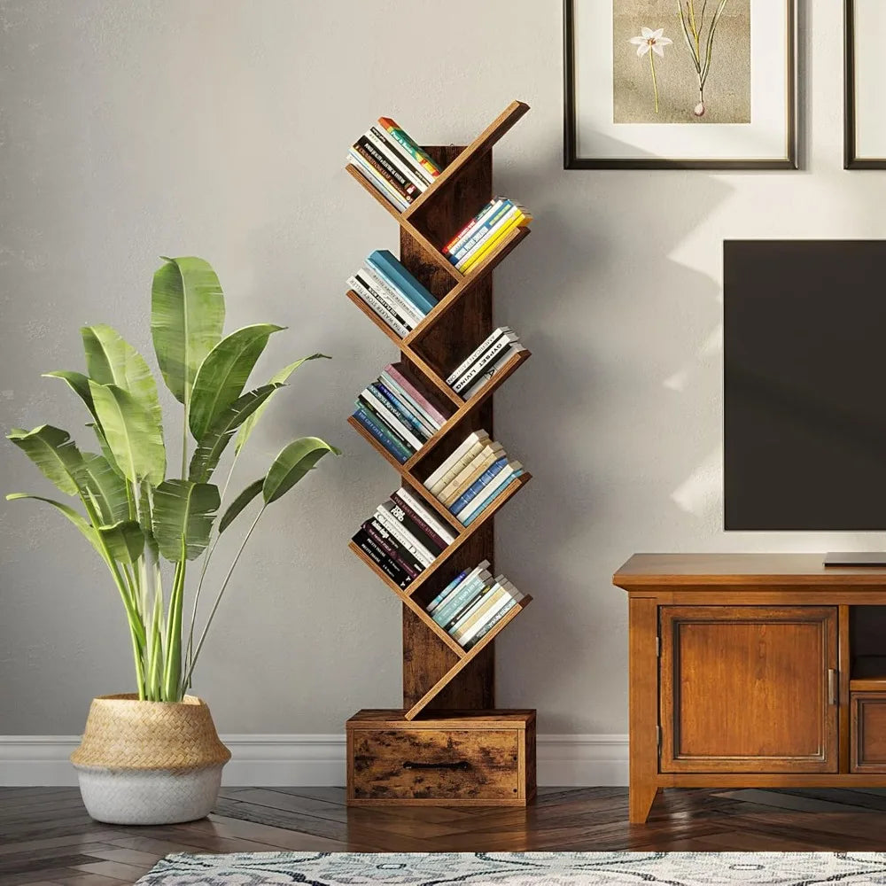 Bookshelf with Wooden Drawer