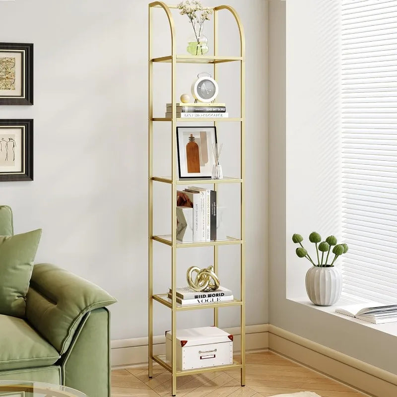 Bookcase, Tempered Glass Arched