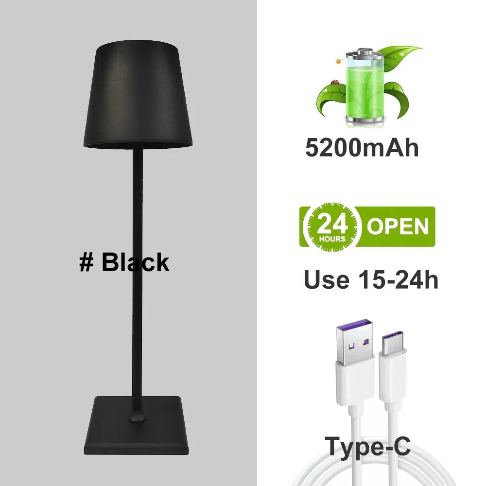 Aluminum Alloy Desk Lamp Rechargeable