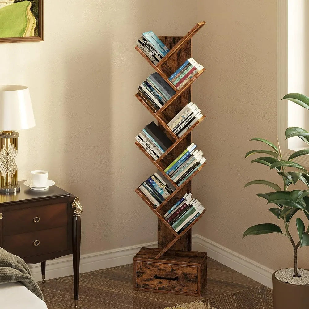 Bookshelf with Wooden Drawer