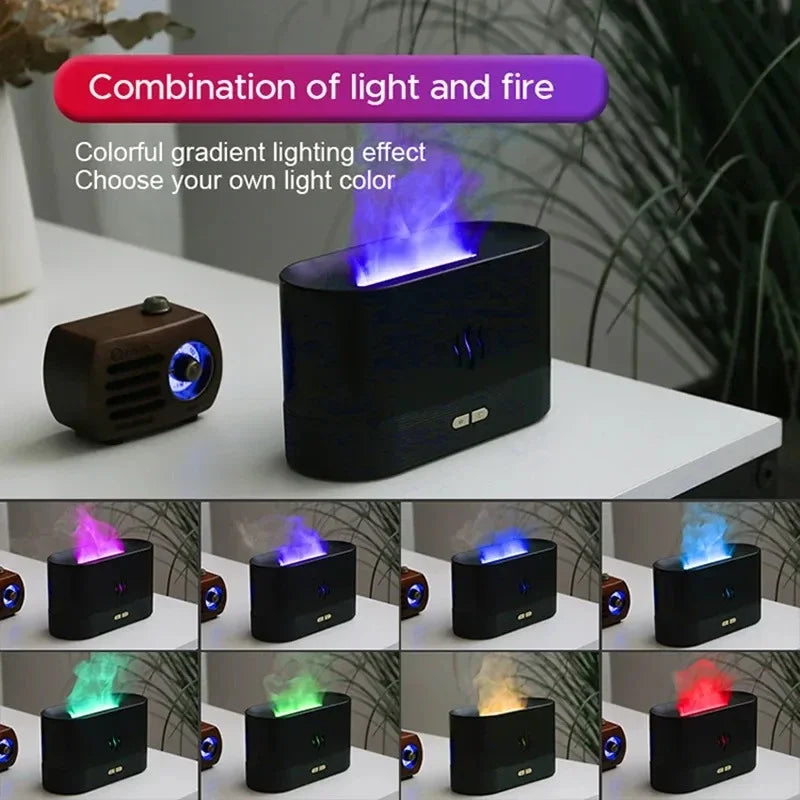 LED Ultrasonic Air Humidifier with Colorful Flame Effect