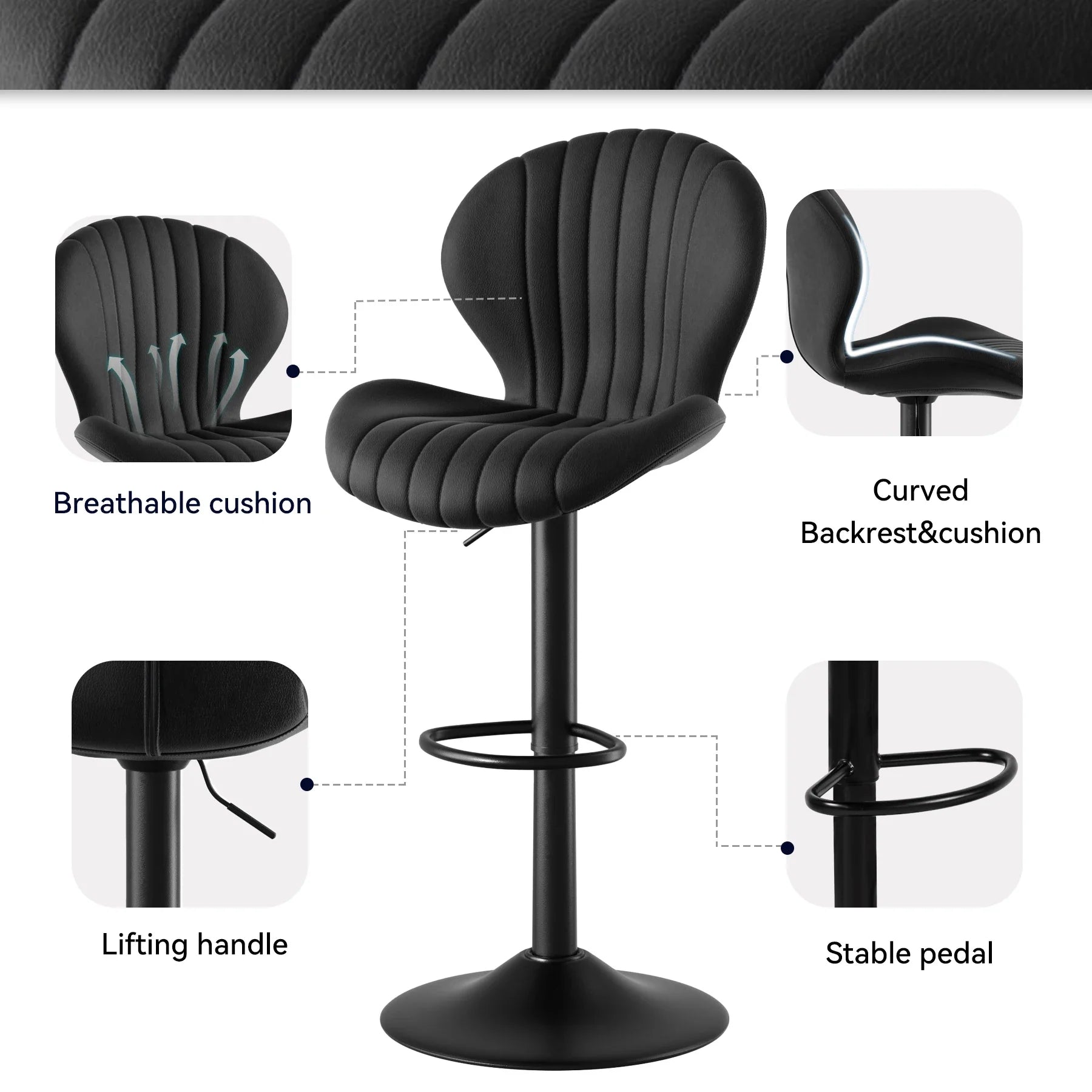 Backrest Bar Stools Luxury