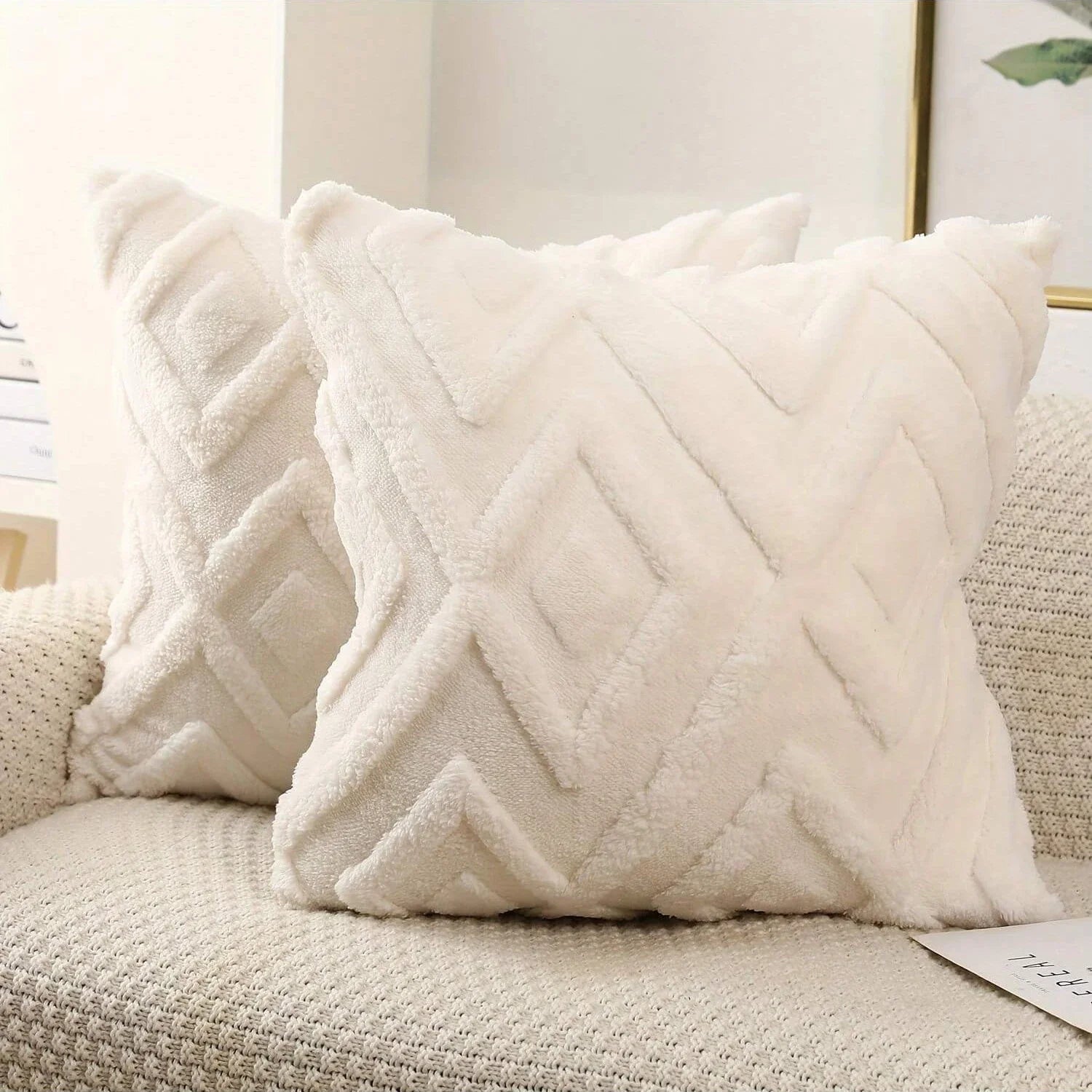 Decorative Faux Wool Throw Pillow Cover