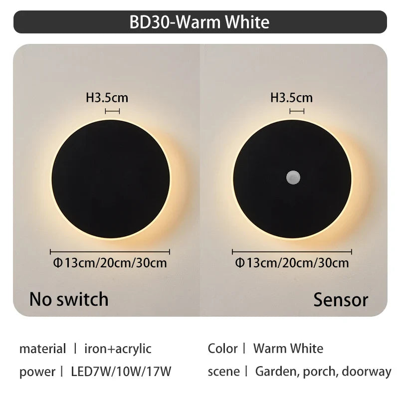 LED Up Down Wall Light in Black or White
