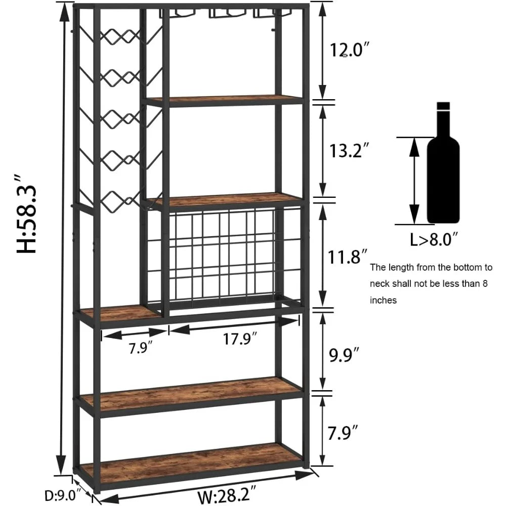 Tall Wine Bar Cabinet Industrial