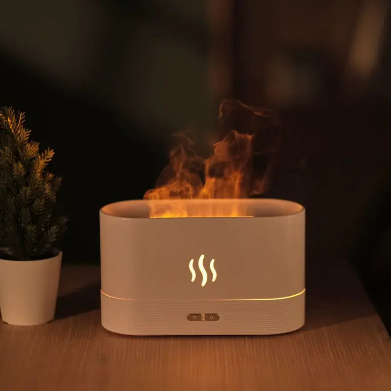 LED Ultrasonic Air Humidifier with Colorful Flame Effect