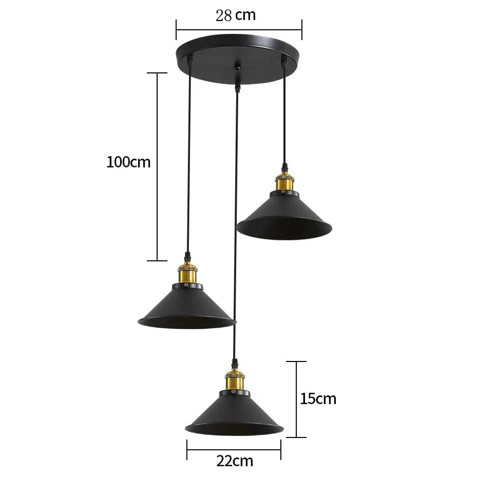 Retro Black Umbrella Lamp