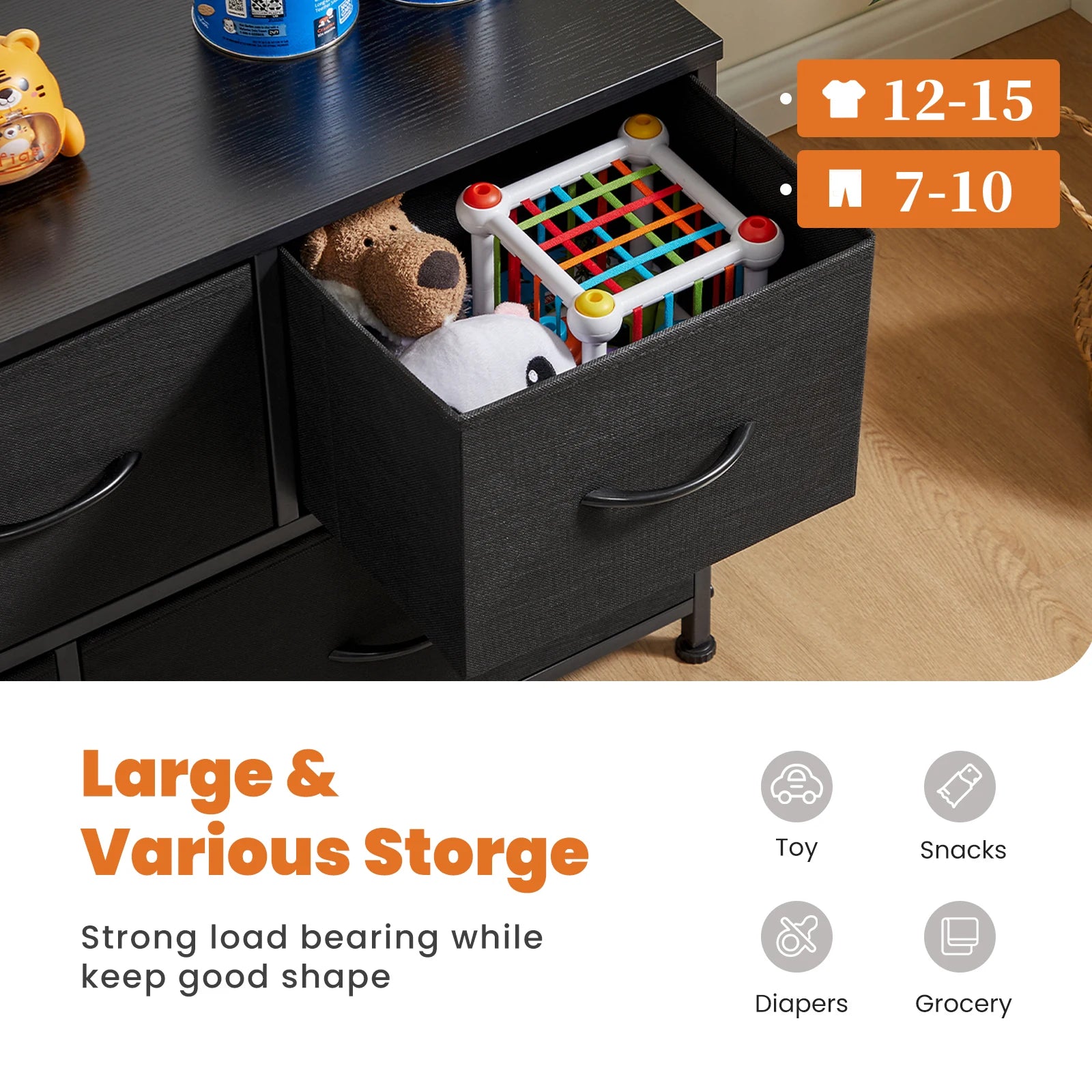 Shoe Rack and Dresser with 5 Protective Multilayer Drawers